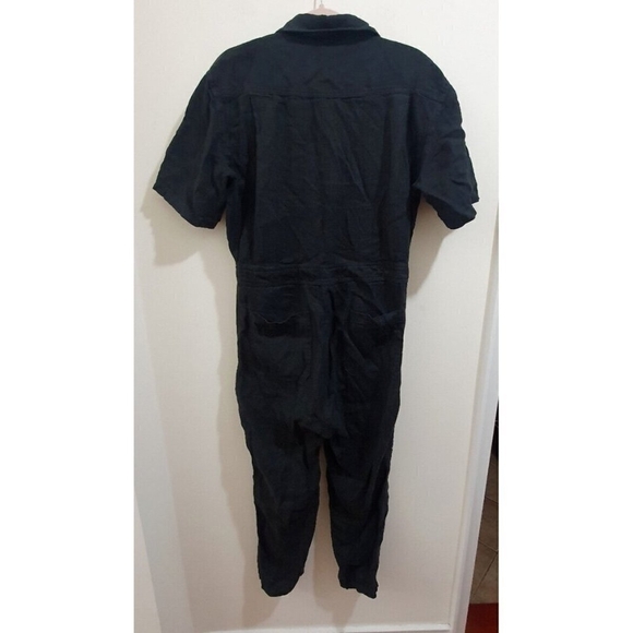 Mate The Label Linen Short Sleeve Black Jumpsuit Size M - Picture 5 of 13